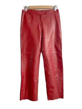 NWOT BCBG MAXAZRIA Red Leather Pants! Size 4  Beautiful Soft Leather Fully Lined